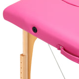 ActivFizjo Wooden Folding Massage Table Comfort Lux 2-Sections Pink - displayed in a professional treatment-room setting
