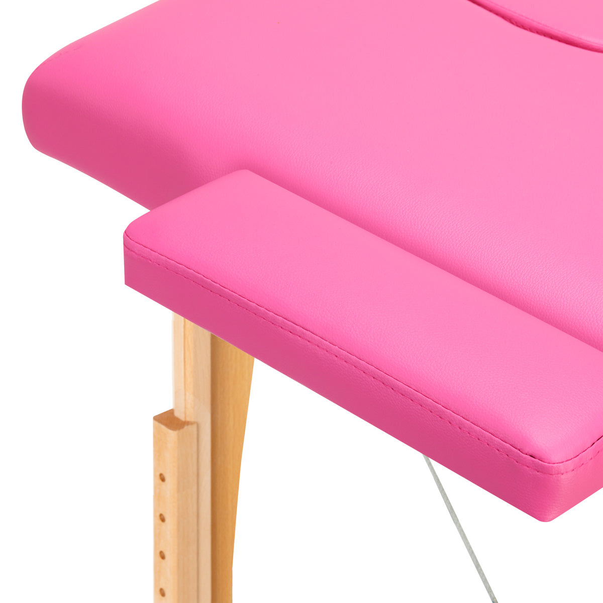 ActivFizjo Wooden Folding Massage Table Comfort Lux 2-Sections Pink - displayed in a professional treatment-room setting