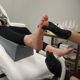 ActivPodo Pedicure Footrest Grey - close-up of the upholstery and construction details