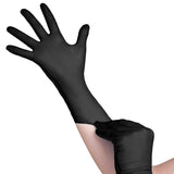 All4Med Disposable Diagnostic Nitrile Gloves Black - isolated on a white background
