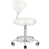 Azzurro 156F Height-Adjustable Beauty Chair White - full product view at an angle on a white background