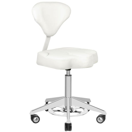 Azzurro 156F Height-Adjustable Beauty Chair White - full product view at an angle on a white background