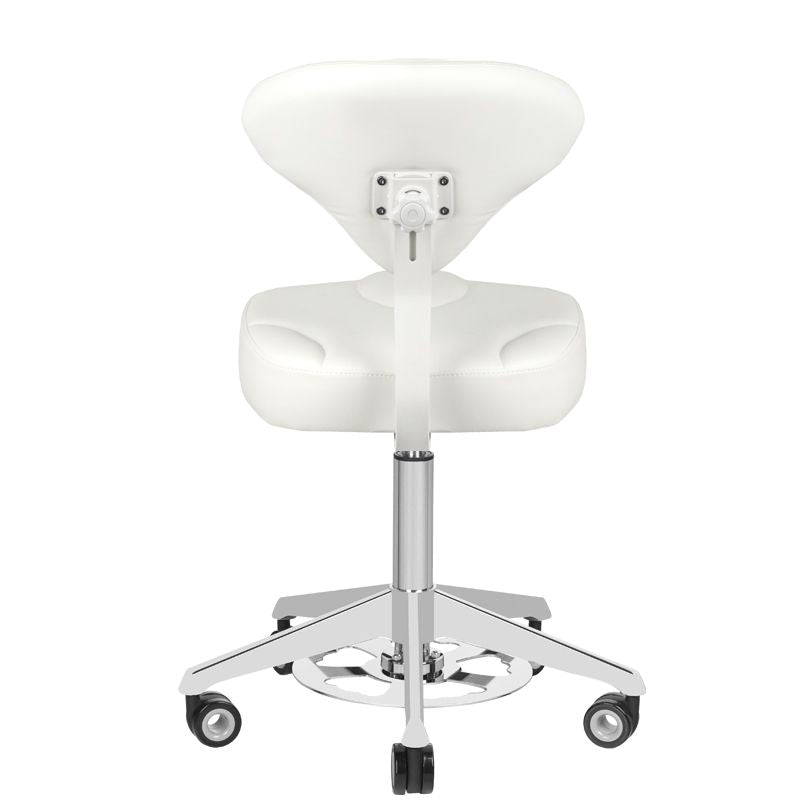 Azzurro 156F Height-Adjustable Beauty Chair White - full product view on a white background