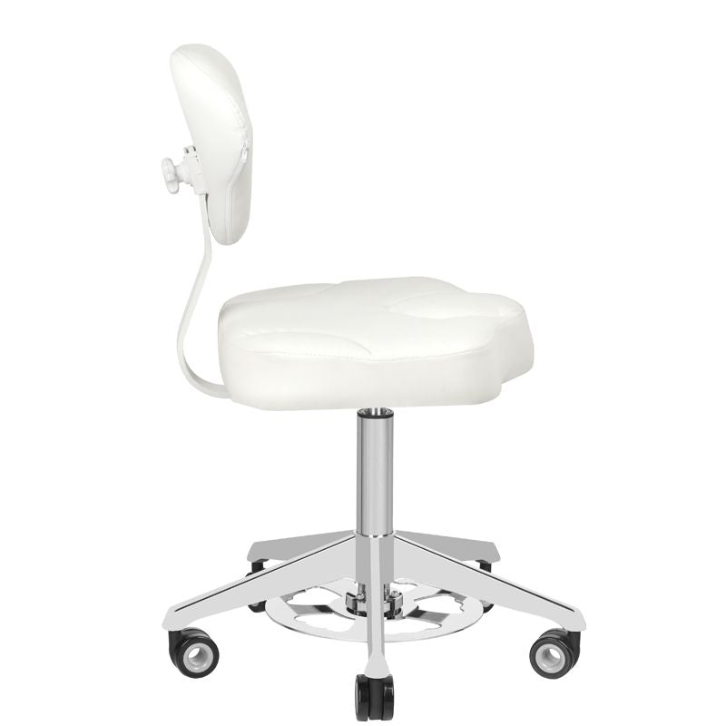 Azzurro 156F Height-Adjustable Beauty Chair White - full product view on a white background