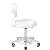 Azzurro 156F Height-Adjustable Beauty Chair White - full product view on a white background