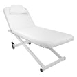Azzurro 329E 1-Motor Electric Massage Bed White - full product view at an angle on a white background