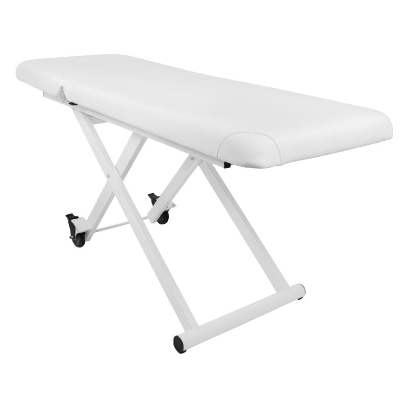 Azzurro 329E 1-Motor Electric Massage Bed White - full product view on a white background