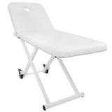 Azzurro 329E 1-Motor Electric Massage Bed White - full product view on a white background
