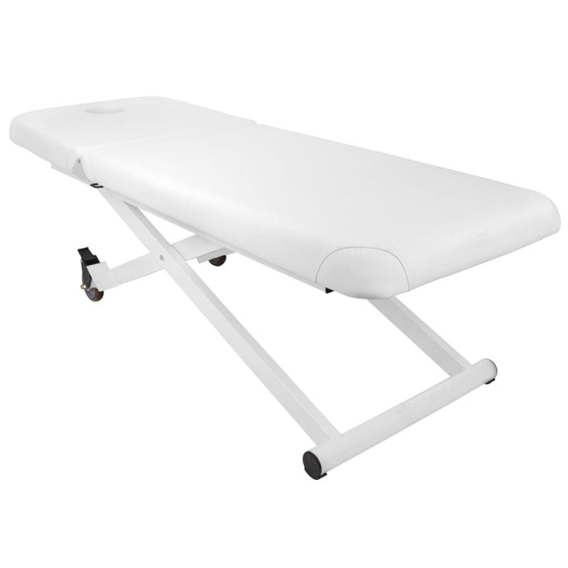 Azzurro 329E 1-Motor Electric Massage Bed White - full product view on a white background