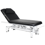 Azzurro 684 1-Motor Electric Massage Bed Black - full product view at an angle on a white background