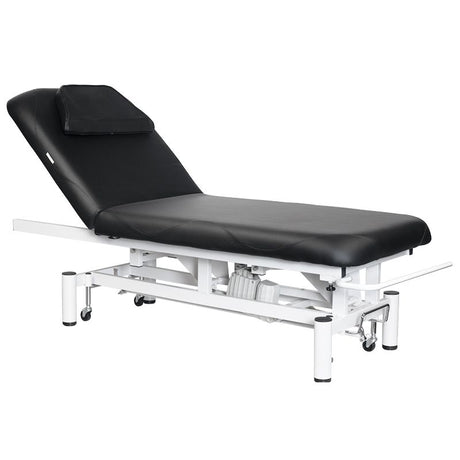 Azzurro 684 1-Motor Electric Massage Bed Black - full product view at an angle on a white background