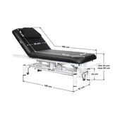 Azzurro 684 1-Motor Electric Massage Bed Black - full product view on a white background