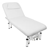 Azzurro 684 1-Motor Electric Massage Bed White - full product view at an angle on a white background