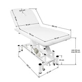 Azzurro 684 1-Motor Electric Massage Bed White - full product view on a white background