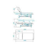 Azzurro 684 1-Motor Electric Massage Bed White - full product view on a white background