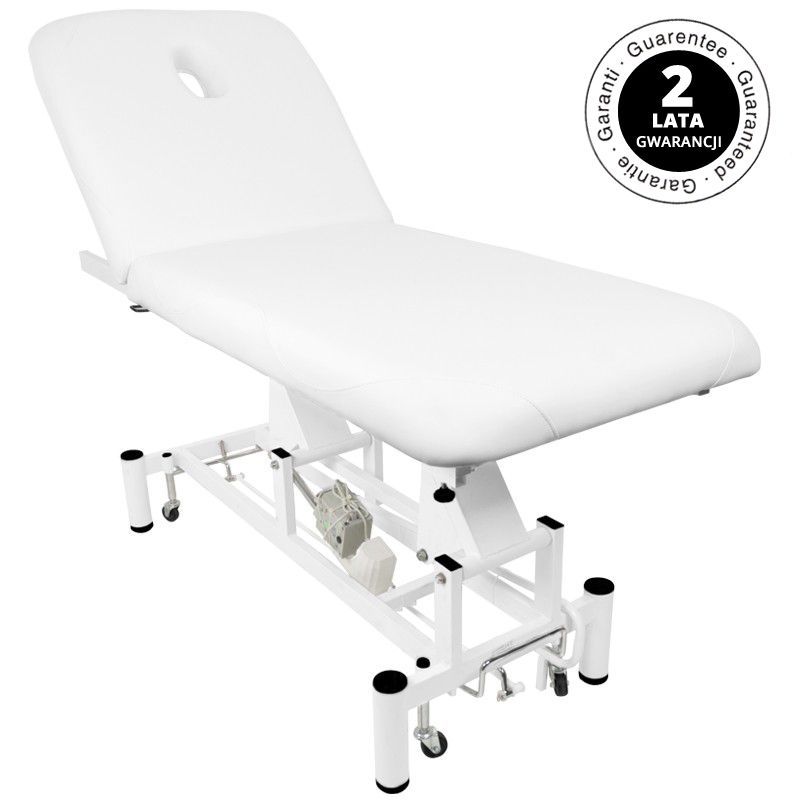 Azzurro 684 1-Motor Electric Massage Bed White - full product view on a white background