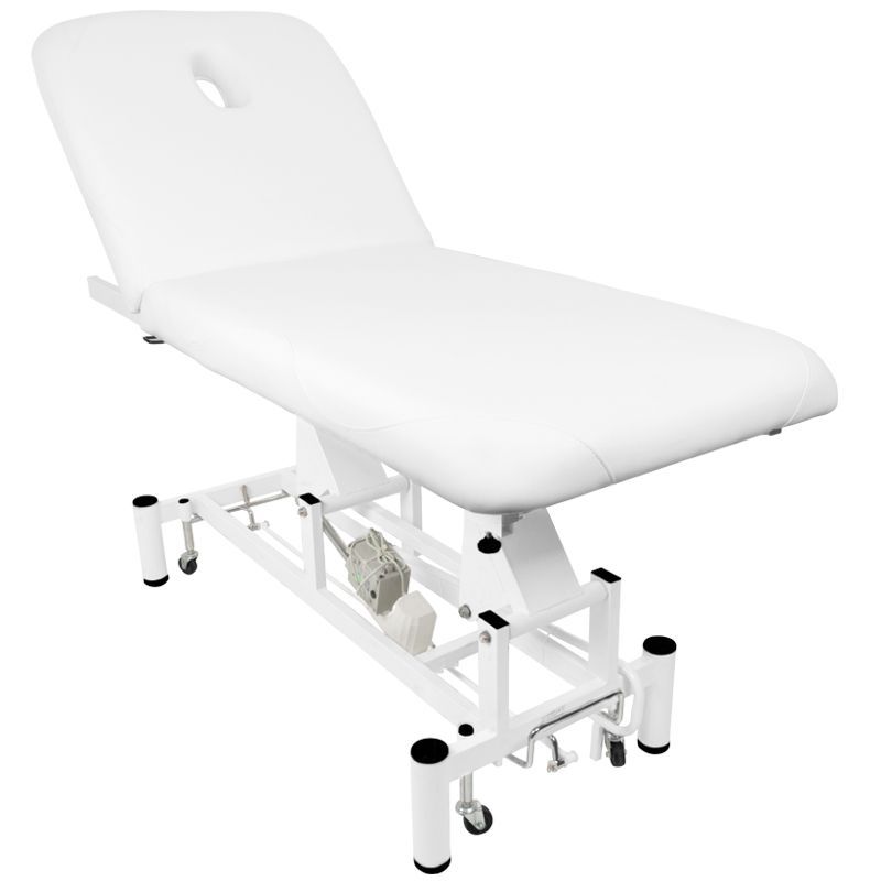 Azzurro 684 1-Motor Electric Massage Bed White - full product view on a white background