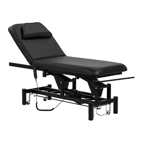 Azzurro 684A 1-Motor Electric Massage Bed Black - full product view at an angle on a white background