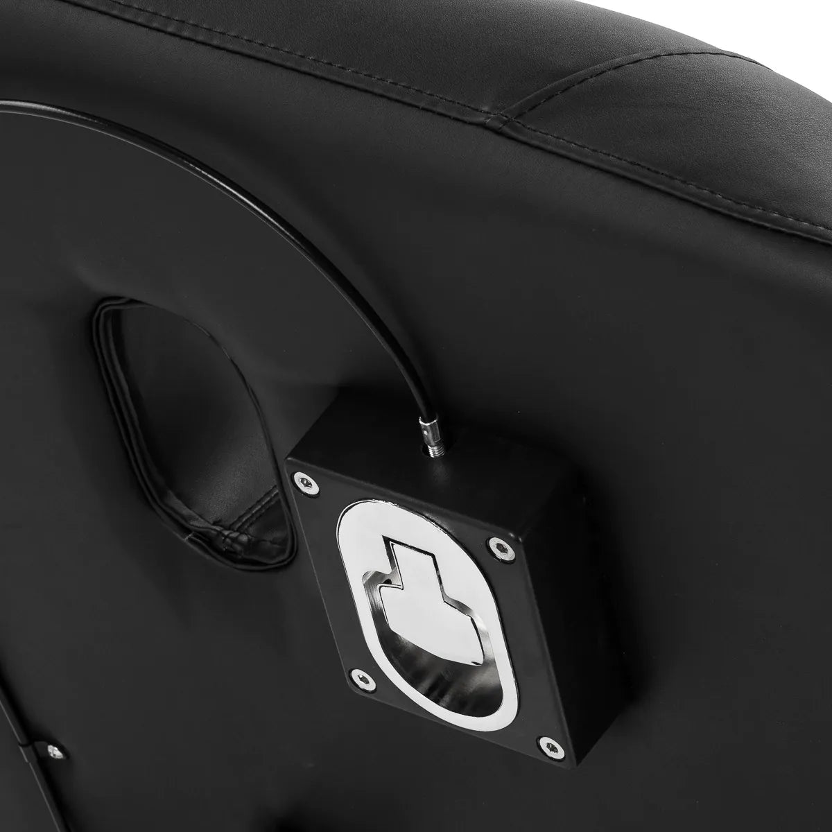 Azzurro 684A 1-Motor Electric Massage Bed Black - close-up of the upholstery and construction details