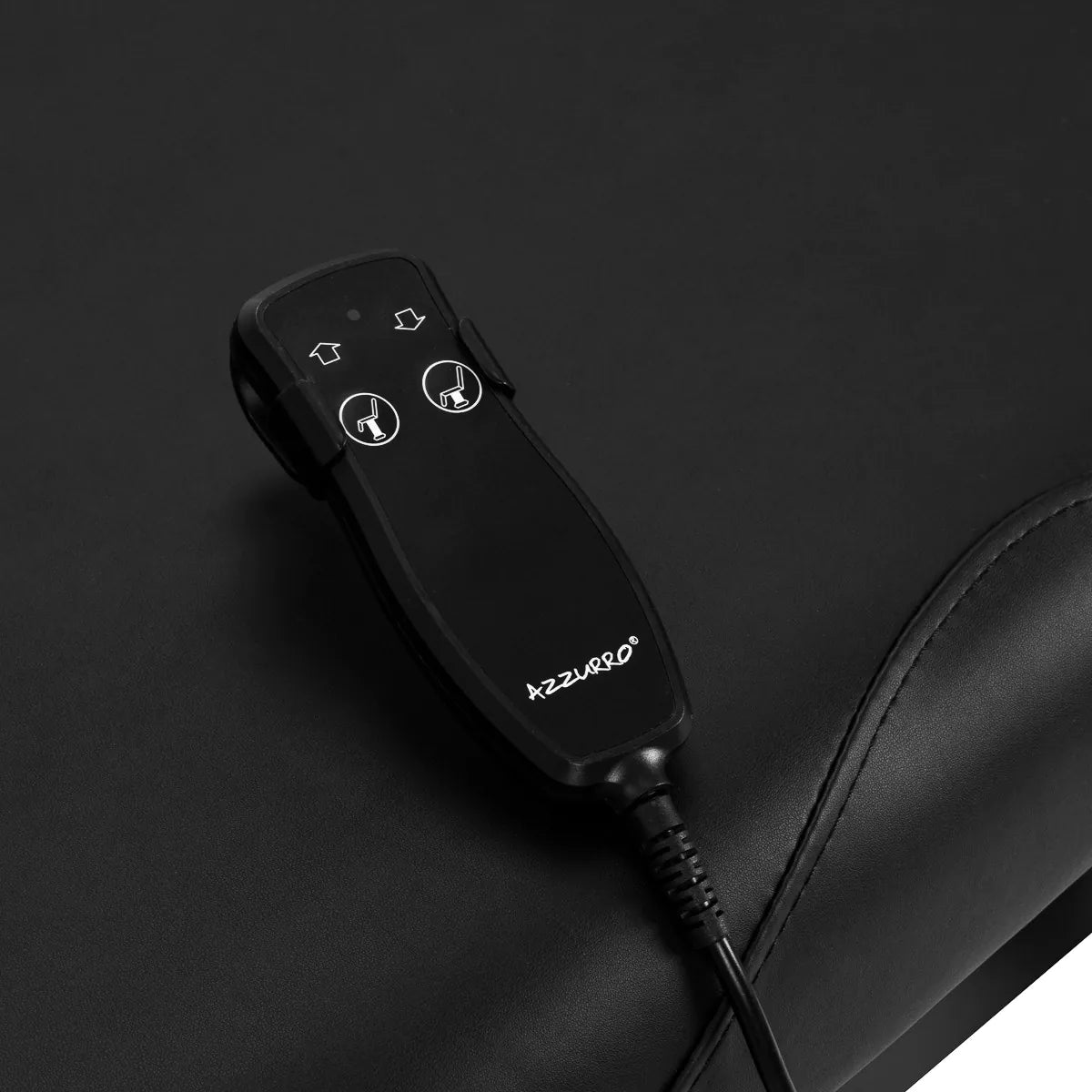 Azzurro 684A 1-Motor Electric Massage Bed Black - close-up of the upholstery and construction details