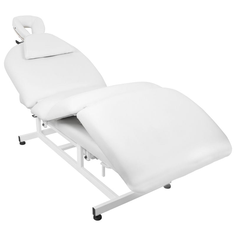 Azzurro 693A 1-Motor Electric Beauty Bed White - full product view at an angle on a white background