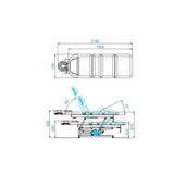 Azzurro 693A 1-Motor Electric Beauty Bed White - dimensions and measurements shown