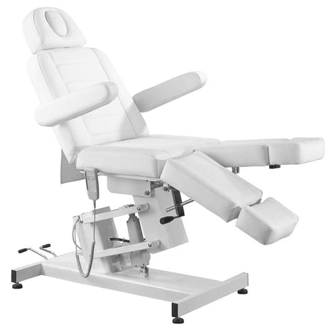 Azzurro 706 1-Motor Electric Pedicure Chair White - full product view at an angle on a white background