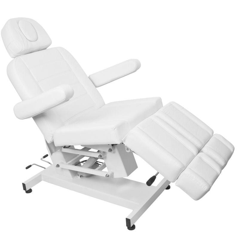 Azzurro 706 1-Motor Electric Pedicure Chair White - full product view on a white background