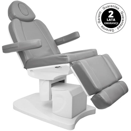 Azzurro 708A 4-Motor Electric Beauty Chair Grey - full product view on a white background