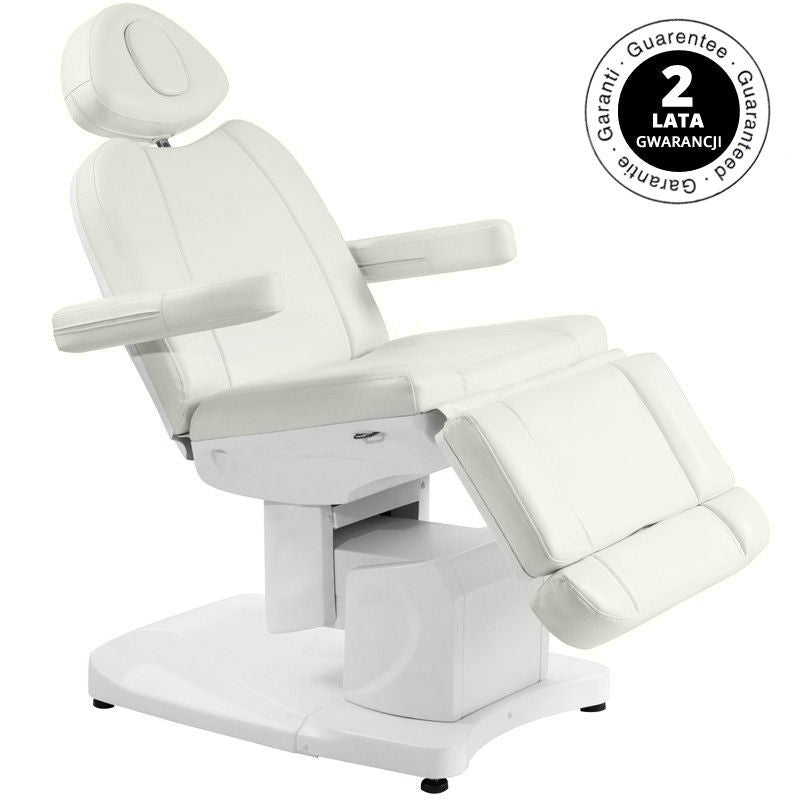 Azzurro 708A 4-Motor Electric Beauty Chair White - full product view on a white background