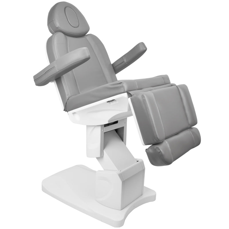 Azzurro 708A Heated 4-Motor Electric Beauty Chair Grey - full product view on a white background