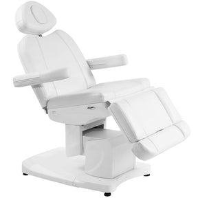 Azzurro 708A Heated 4-Motor Electric Beauty Chair White - full product view at an angle on a white background