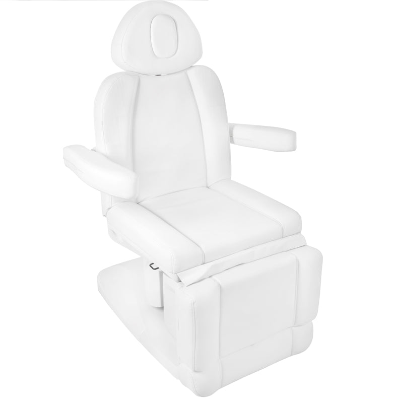 Azzurro 708A Heated 4-Motor Electric Beauty Chair White - full product view on a white background