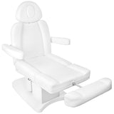 Azzurro 708A Heated 4-Motor Electric Beauty Chair White - full product view on a white background