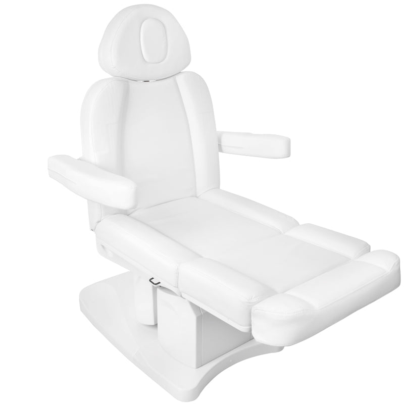 Azzurro 708A Heated 4-Motor Electric Beauty Chair White - full product view on a white background