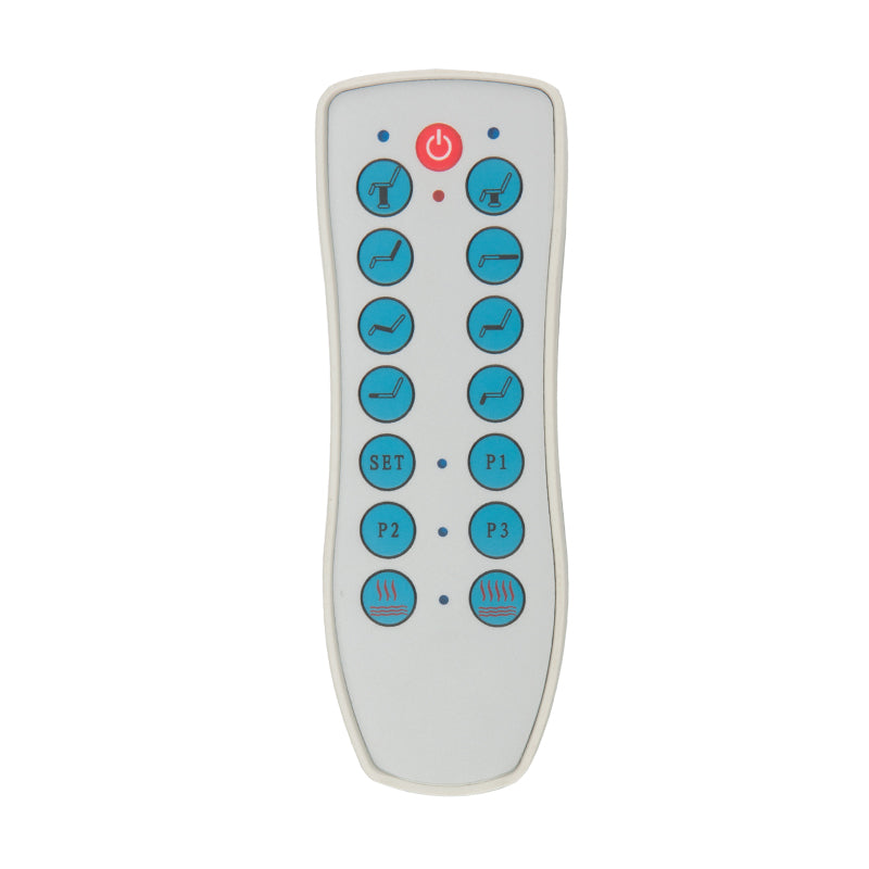 Azzurro 708A Heated 4-Motor Electric Beauty Chair White - close-up showing the headrest, upholstery and adjustment controls