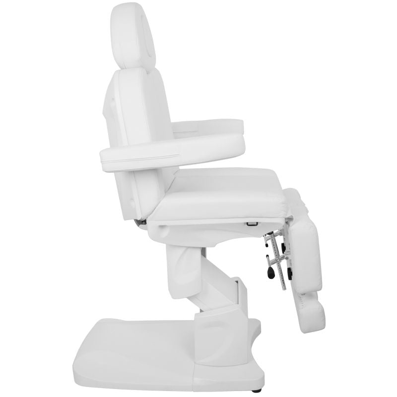 Azzurro 708AS 3-Motor Electric Pedicure Bed White - close-up of the upholstery and adjustment details