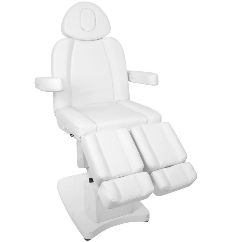 Azzurro 708AS 3-Motor Electric Pedicure Bed White - close-up of the upholstery and adjustment details