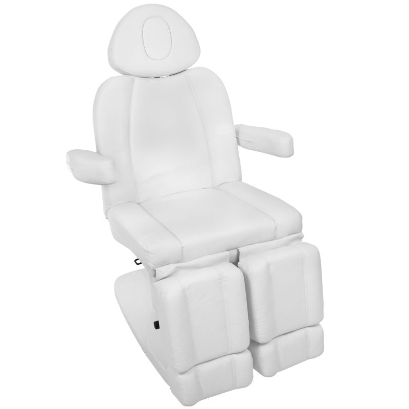 Azzurro 708AS 3-Motor Electric Pedicure Bed White - close-up of the upholstery and adjustment details