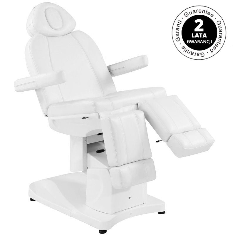 Azzurro 708AS 3-Motor Electric Pedicure Bed White - close-up of the upholstery and adjustment details