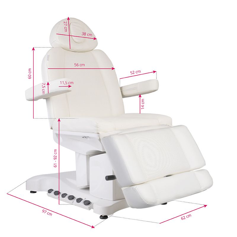 Azzurro 708B Exclusive Heated 4-Motor Electric Beauty Chair - full product view on a white background