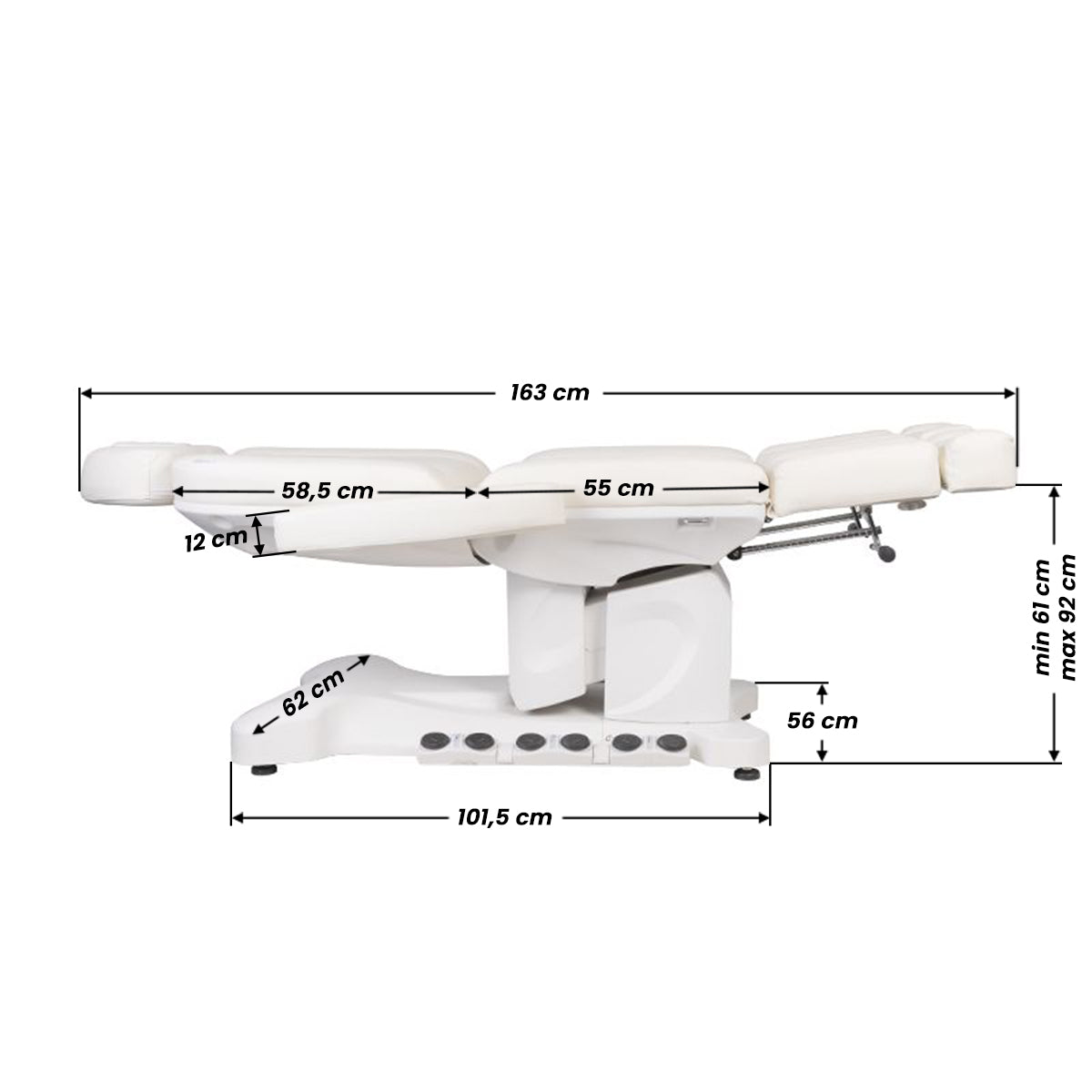 Azzurro 708BS Pedi Pro Heated Electric Pedicure Bed - full product view on a white background