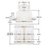Azzurro 708BS Pedi Pro Heated Electric Pedicure Bed - dimensions and measurements shown