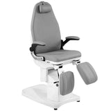 Azzurro 709A Electric Pedicure Bed Grey - full product view at an angle on a white background