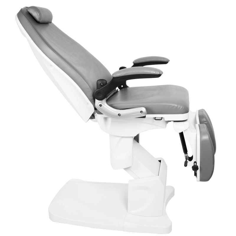 Azzurro 709A Electric Pedicure Bed Grey - close-up of the upholstery and adjustment details