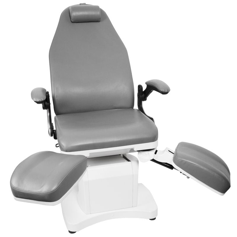 Azzurro 709A Electric Pedicure Bed Grey - close-up of the upholstery and adjustment details