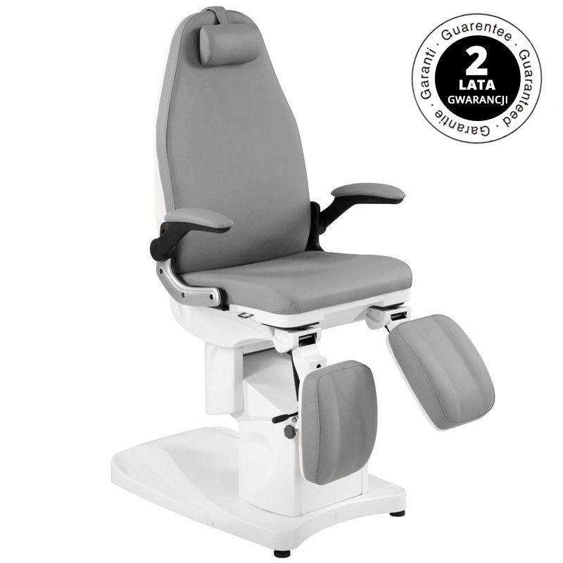 Azzurro 709A Electric Pedicure Bed Grey - close-up of the upholstery and adjustment details