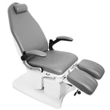 Azzurro 709A Electric Pedicure Bed Grey - close-up of the upholstery and adjustment details