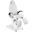 Azzurro 709A Electric Pedicure Bed White - full product view at an angle on a white background