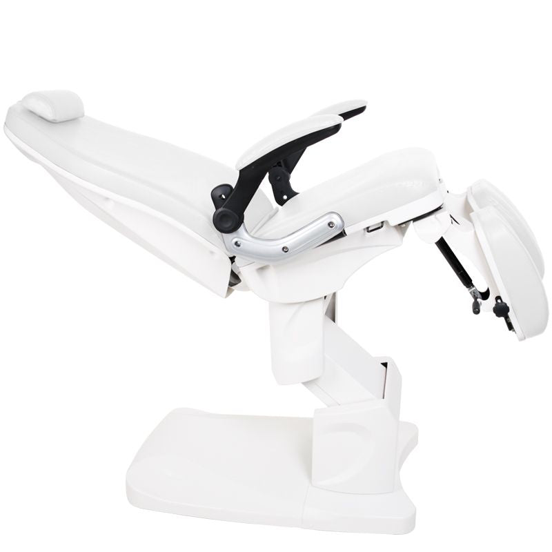 Azzurro 709A Electric Pedicure Bed White - close-up of the upholstery and adjustment details